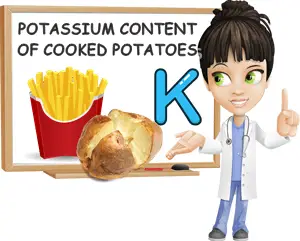 Potassium content cooked potatoes